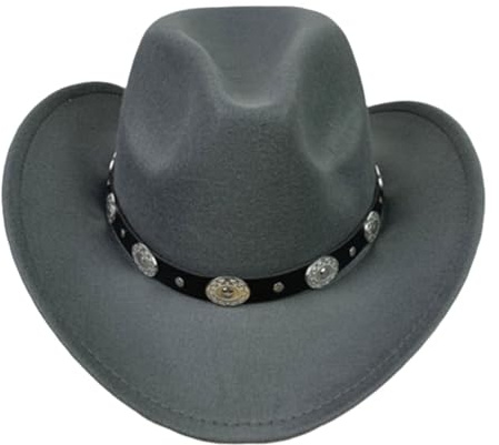 predolo Sombrero Fedora, Sombrero de Vaquera para Festivales de música, carnavales, Viajes, Adultos, Disfraces, Gris