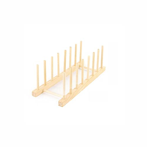 JINGYAN Escurridores de platos Pastel de madera multifunción Catchen Cocina Drenador tapa Organizador Hermosa muestra libros mesa secado doméstico(Beige2)
