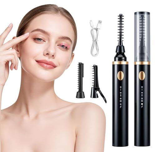 Wimpernzange Beheizbar, 10 Sekunden Schnell Beheizba, VerbrüHungsschutz, Lang Anhaltende, 3 Temperaturstufen, Wimpern Curler Elektrisch für Alle Wimpern Geeignet, Tragbare Wimpernzange für Lashes