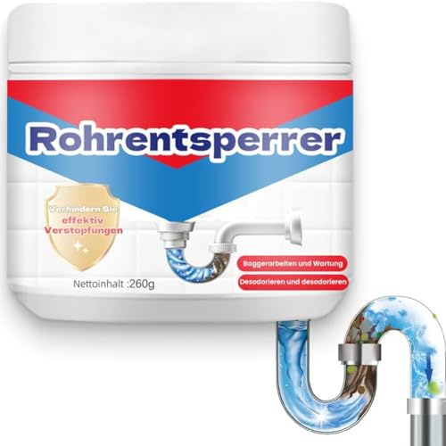 Potente agente di sturamento e drenaggio tubi - Detergente per lavandini, scarichi, lavabi e WC, sicuro per tutti i tubi 260 g