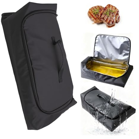 Bewinner Couverture de Barbecue Isolée, Sac de Repos de Viande Anti-Fuite avec Fermeture éclair Scellée, Fournitures de Barbecue en PEVA Lavables pour Les Pique-niques en Plein Air