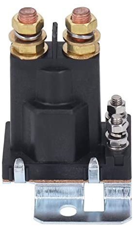 Jonlaki Relé de Solenoide de Arranque de Alta Potencia, Bobina de Latón de 500A y 30W para Contactor de Arranque de Coche de 12VDC, Diseño de Acero Inoxidable
