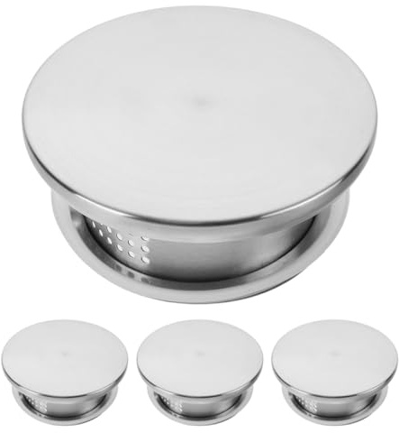 TIDTALEO Tapa de Repuesto Paquete de 4 Piezas Diseño Elegante Minimalista Antidesbordamiento para Jarra de Agua de Acero Inoxidable Plata para Restaurantes Profesionales