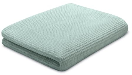 Ehrenkind Tagesdecke Waffelpiqué Jade 150 x 250 cm – Bettüberwurf aus 100% Bio-Baumwolle, Oeko-TEX® Zertifiziert