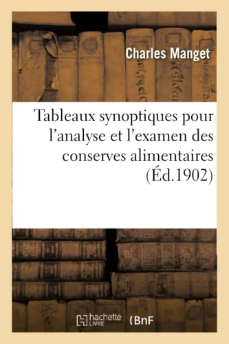 Tableaux synoptiques pour l'analyse et l'examen des conserves alimentaires