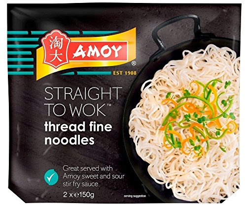 Amoy Straight to Wok filetage fin Noodles (2 par paquet - 300g) - Paquet de 2