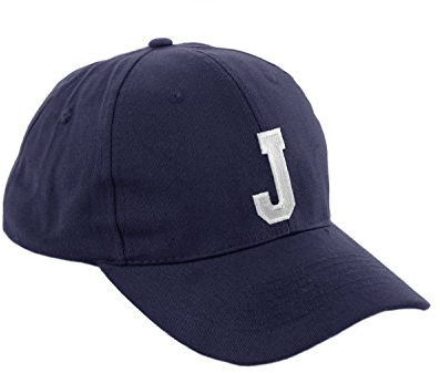 Morefaz Unisex Jungen Mädchen Mütze Baseball Cap Marineblau Hut Kinder Kappe Alphabet A-Z TM (J)