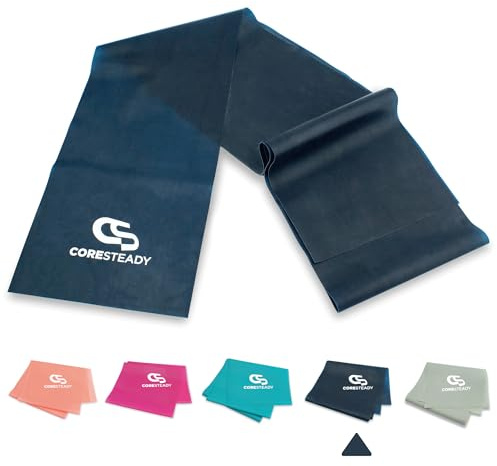 Coresteady Gymnastikband für Männer und Frauen – Fitnessband ohne Zurückschnellen für Krafttraining – Gummiband Sport für Fitness, Pilates, Physio und Yoga – Mit Trainingsanleitung