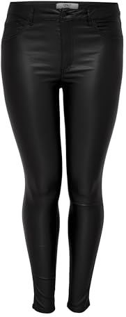 ONLY Carmakoma NOS Damen Carpunk Reg Sk Coated Pants Noos Skinny Jeans,,per pack Schwarz (Black Black),46 /L32 (Herstellergröße:46)