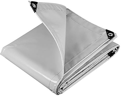 WOLTU Bâche de Protection en PVC Poids 500 g/m² bâche Industrielle Couverture étanche, 4x5m, Gris Clair