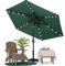 MasterCanopy 230 cm Sonnenschirm mit 24 Solar-LED Patioschirm Gartenschirm Terrassenschirm Tischschirm Martkschirm, Dunkelgrün
