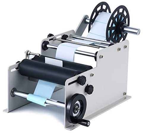 Sumeve Manual Round Labeling Machine, Bottle Label Applicator for Round Bottles(White)