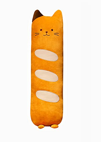 Söt plyschbröd kattkudde rolig mat mjuk katt fyllda djur lång kramande kroppskudde födelsedagspresenter för pojkar och flickor (1. 60 cm)