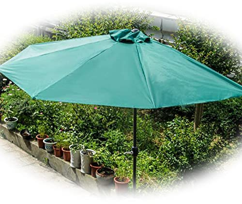XUAN 300cm Moderne Ombrellone Mezzaluna, Ombrellone da Balcone Semicerchio, Salvaspazio, Ombrellone da Giardino per Terrazza Cortile Esterno (Color : Green)
