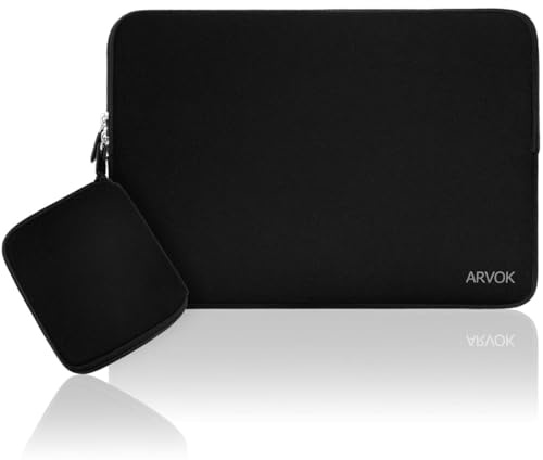 ARVOK Housse pour Ordinateur Portable 15 Pouces avec Sac supplémentaire/étui pour Ordinateur Portable en Toile résistante à l'eau/Mallette pour Tablette Ultrabook Sac de Transport