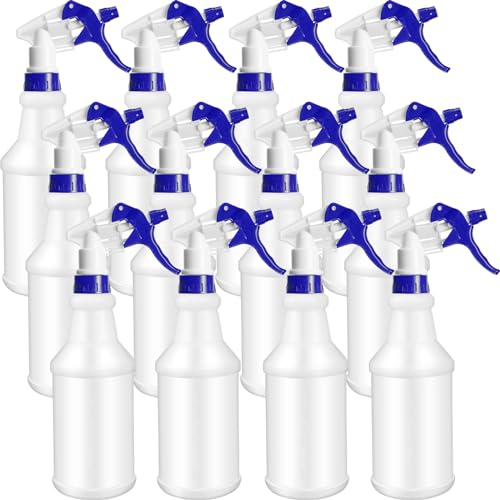 Eccliy 12 Pcs 16 Oz Plastic Spray Bottle, Empty and Reusable for Cleaning, Water, Auto Details or Bathroom and Kitchen, Commercial and Residential (Dark Blue,Original)