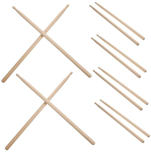Toyvian 6 Paar Holz Drumsticks 5a Für Übungen Trommelstöcke Leicht Stabil Für Anfänger Und Profi Percussion Zubehör Marschkapelle