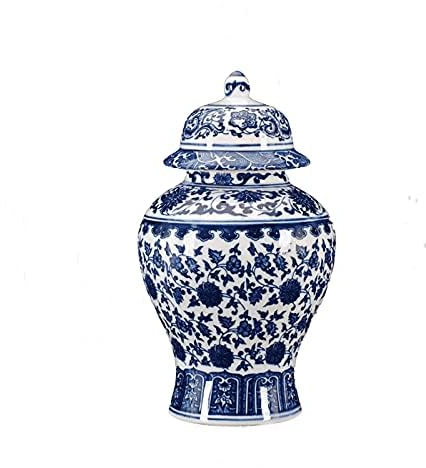 Chinesische dekorative keramische Vasen Ingwer Krug Traditionelle blau und weiß Porzellan Tempel Krug für Home Decoration,H31cm