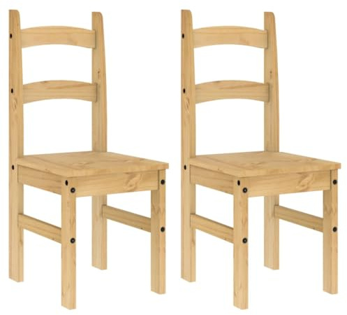 vidaXL Lot de 2 Chaises à Manger, Sièges à Dîner, Chaises de Repas, Meubles de Salle de Séjour Cuisine Maison Intérieur, Bois Massif de Pin