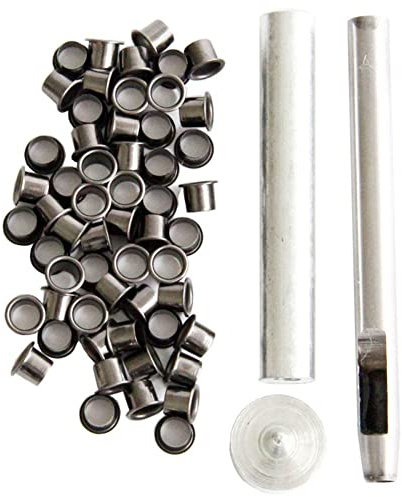 MOLERRI ÖSen-Lochstanzwerkzeug-Set mit 50 ÖSen, 6 Mm Gunmetal- für DIY-Kydex-Scheide, Kydex-ÖSe