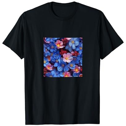 Bergenia Flower Pattern Graphic T-Shirt