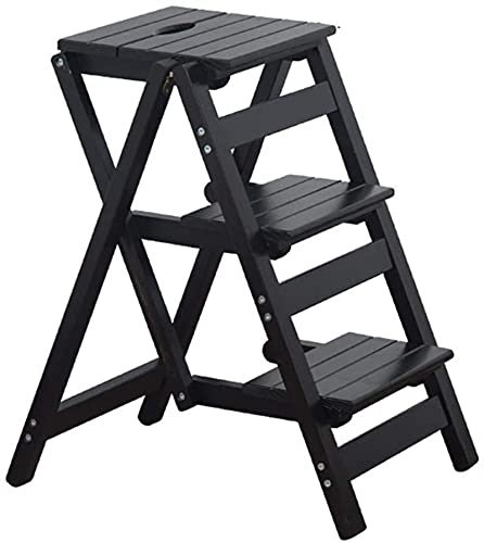 Escabeau, Chaise à échelles Pliantes en Bois, escabeaux antidérapants pour la Maison, échelles d'escalier, pour bibliothèque/Cuisine/Chaise de Bureau (Couleur : #8)