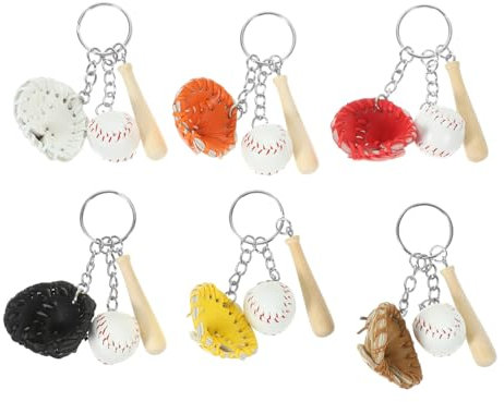 MUSISALY 6stücke Dekorative Baseball Schlüsselanhänger Für Sportliebhaber Softball Schlüsselringe Für Taschen Kreative Partygeschenke Für Erwachsene Langlebige Hängedekorationen