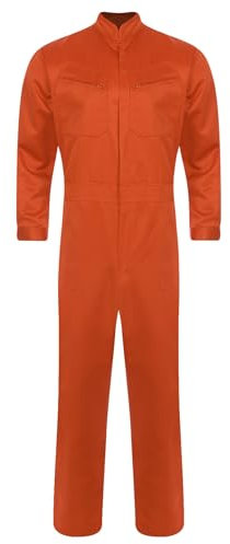 Manyakai Blouse de Travail Homme Femme Veste Atelier Industrie Laboratoire Salopette Travail Chantier Pratique Lycée Orange XL