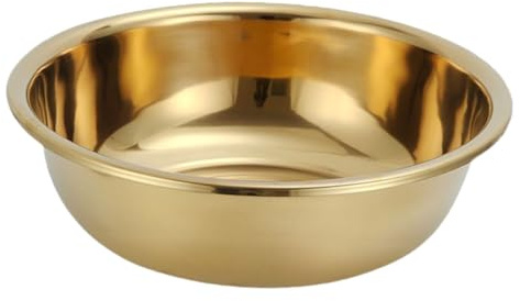 Cabilock Lavabo Grueso De Acero Inoxidable De Fondo Plano, Bol Grande Para Mezclar y Lavar Verduras, Accesorio De Cocina Doméstico Color Dorado, Apto Para Uso Cocina y Lavado De Frutas
