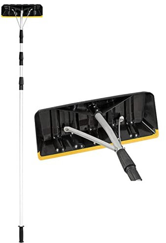 Rastrillo de techo extensible de aluminio de 21 pies, rastrillo con sistema Twist-N-Lock y cuchilla resistente a los arañazos, peso ligero de 3 libras, rastrillo de techo resistente para quitar pan