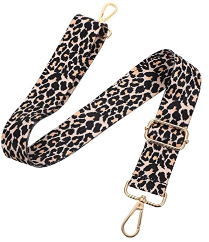HOMSFOU Schultergurt Mit Leopardenmuster Geldbörse Mit Leopardenmuster Einstellbar Taschengurte Mit Clips Handhaben Breiter Taschengurt Abs Geldbeutel Reisetasche Kupplung Geldbörsen Nylon