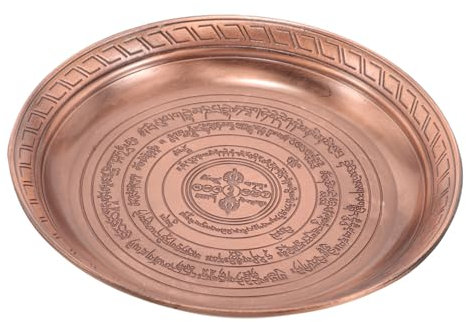 Alipis Plateau Métal Assiette Présentation Plateau De Temple Fournitures Bouddhistes Plat De Temple Vintage