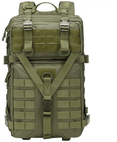 pykaaiiu Taktischer Rucksack, Mini-Rucksack, Reiserucksack ，Motorrad Survival Jagdrucksack，strapazierfähiger wasserdichter Rucksack aus Nylon, große Kapazität, geeignet zum Wandern, Jagen(Grün)