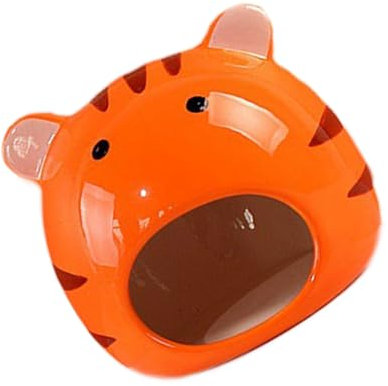 BESPORTBLE Hamster Nest aus Keramik Kaninchenstall Hamsterversteck Käfig Rennmaus Igelhütte Hase nagerhaus Hamsterhaus Chinchilla Versteck Cartoon-Hamsterbett Cartoon-Chinchilla- Orange