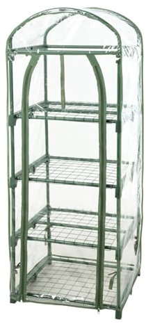 Well Home Invernadero de 4 Niveles con Marco metálico y Cubierta de PVC Transparente 50x45x130cm