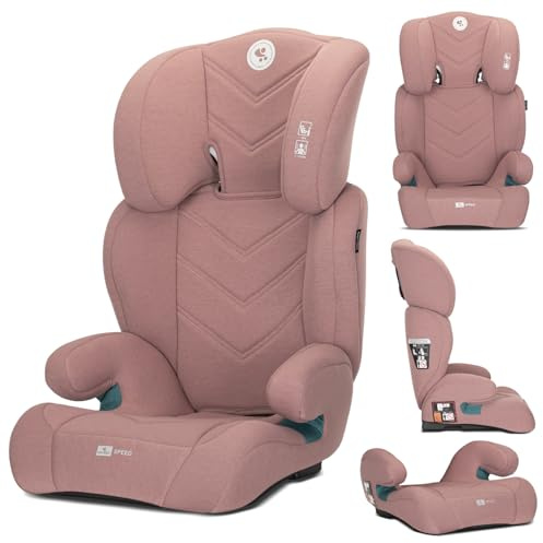 Lorelli Auto Kindersitz Speed i-Size 100-150 cm, Mitwachsender Autositz für Kinder, Babysitz, Autokindersitz, Verstellbare Kopfstütze, Rosa