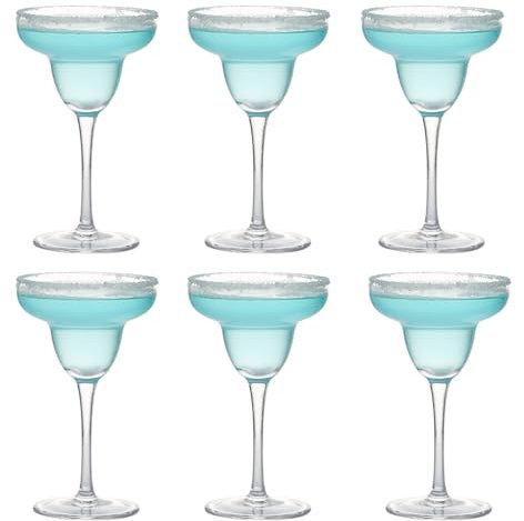 Lot de 6 verres à margarita transparents de 425,2 g, parfaits pour les verres à margaritas et daiquiri, parfaits pour les boissons glacées, les cocktails et les pina coladas