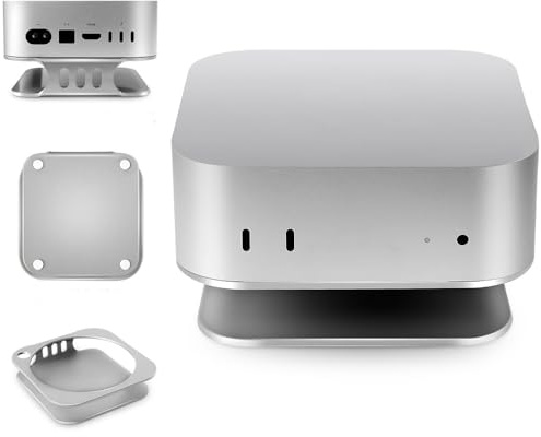 Desktop Stand Cooling Base for Mac Mini M4 /M4 Pro 2024 Heat Dissipation Aluminum Mount Dock Cooling Holder Accessories