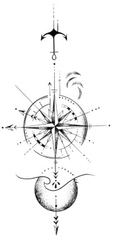 Kompass-Boot-Tattoo-Aufkleber Für Männer Und Frauen,realistische Fake-Tattoo, Die 7–15 Tage Halten. Wasserfest, Nicht Reflektierend, Ungiftig. Temporäre Tattoos