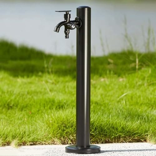 Fontana a Colonna d'Acqua da Giardino Indipendente, Colonna d'Acqua da Esterno, Fontana a Colonna d'Acqua da Giardino in Acciaio Inossidabile per Esterni, Supporto per Tubo Flessibile indipe