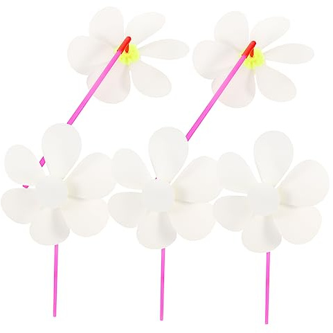 SKISUNO 5pcs Blank Pinwheels Unpainted Diy Painting Drawing Pinwheels for Boys and Girls Kindergarten Art Craft Kit