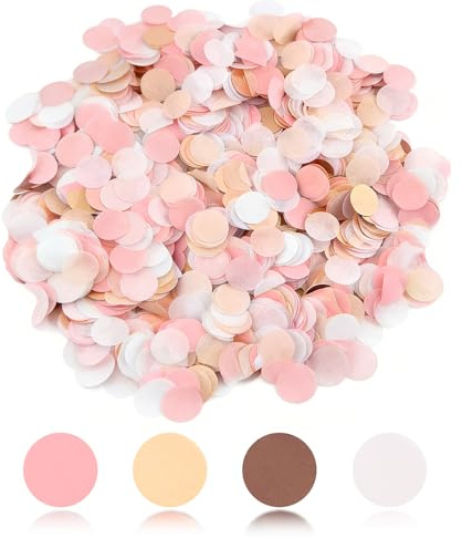soitzhoc Rund hochzeits konfetti | 10000 Stück, Tischdekoration konfettipapier, 1 cm | Geeignet für Weihnachten, Hochzeit, Geburtstagsdekorationen (Red Pink White Champagne, 100g)