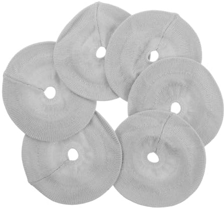 KONTONTY Copri-Cuffie Over-Ear Elasticizzati a Maglia Grigi Set 6 Pezzi di Copricuscini per Cuffie da Gioco e Protezioni Antipolvere per Padiglioni Auricolari Palestra Ricambi Lavabili