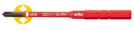 WIHA 34587 - Punta slimPunta electric 2831 slimPunta electric SL/PH1 x 75 mm Cod. 2831131
