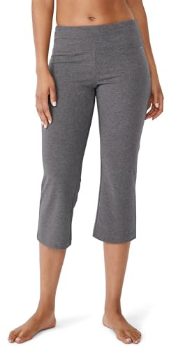 Jockey Women's Activewear Cotton Stretch Slim Flare Capri, Charcoal Grey Heather, XL