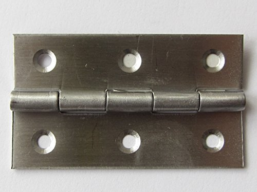 Hettich V2A schmales Scharnier EDELSTAHL matt, 60 x 35 mm, 1 Stück, 9100341