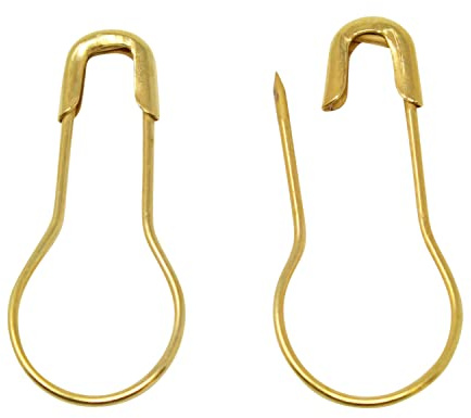 Sicherheitsnadeln - Birnenform - in Silber, Gold, Schwarz oder Weiß - Mengen in 25, 50 oder 100 Stück (Gold, 25)