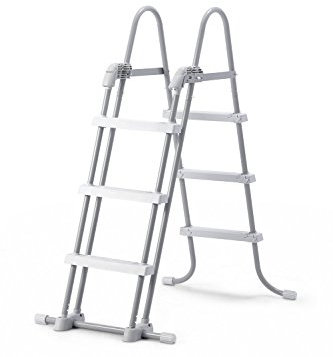 Intex 10031 - Scala doppia di sicurezza, per piscina, 107 cm, colore: grigio