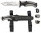 Cuchillo Submarinismo y Actividades acuaticas NAUTILUS negro 11,5 cm Buceo,Caza, Pesca, Camping, Outdoor, Supervivencia y Bushcraft Albainox 32351 + Portabotellas de regalo