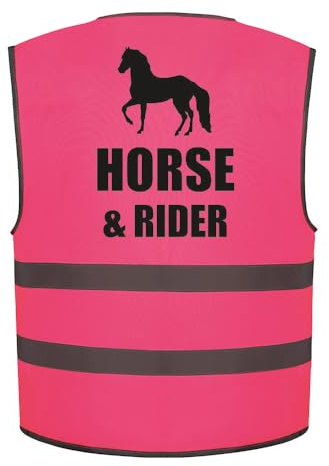 Brook Hi Vis Horse & Rider Kids Hi Vis Vest Children's High Visibility Reflective Safety Waistcoat Horse Riding Equine, Add child's name to the front, Personalised